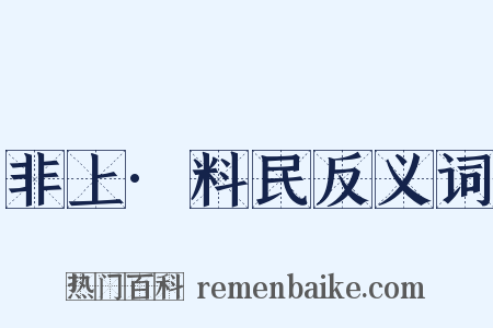 非上·料民反义词是什么意思的图片